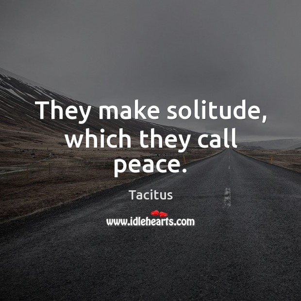 They make solitude, which they call peace. Image