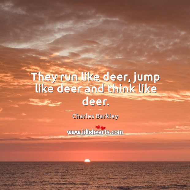They run like deer, jump like deer and think like deer. Charles Barkley Picture Quote