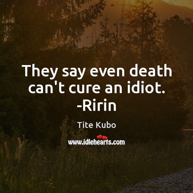 They say even death can’t cure an idiot. -Ririn Image