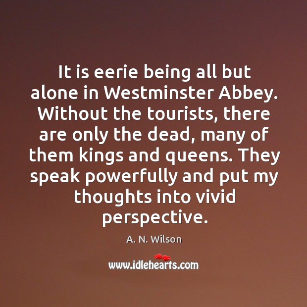 They speak powerfully and put my thoughts into vivid perspective. A. N. Wilson Picture Quote