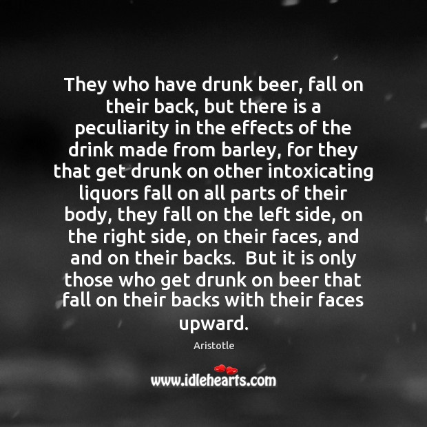 They who have drunk beer, fall on their back, but there is Image