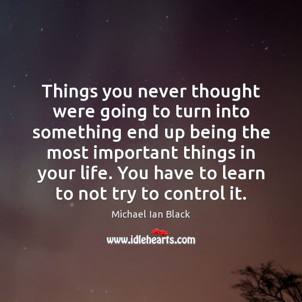 Things you never thought were going to turn into something end up Michael Ian Black Picture Quote