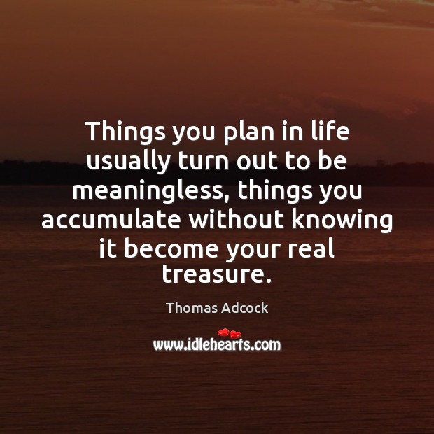 Things you plan in life usually turn out to be meaningless, things Plan Quotes Image