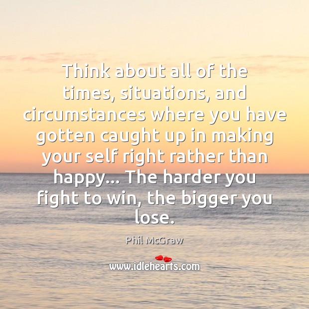 Think about all of the times, situations, and circumstances where you have Phil McGraw Picture Quote