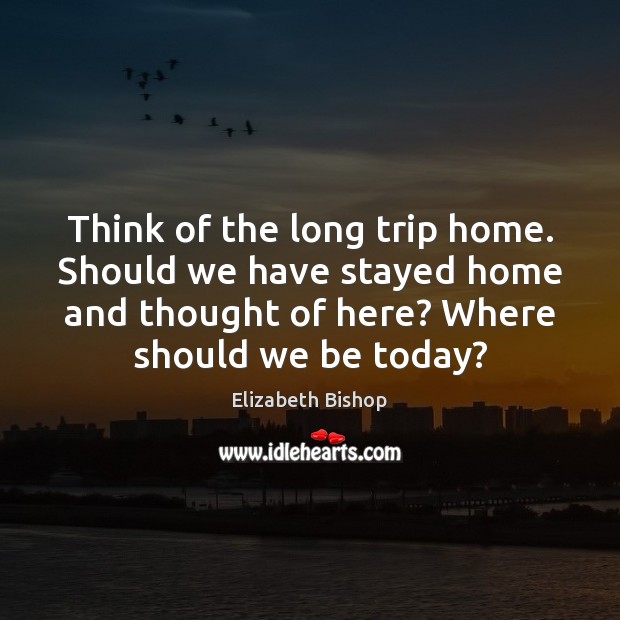Think of the long trip home. Should we have stayed home and Elizabeth Bishop Picture Quote
