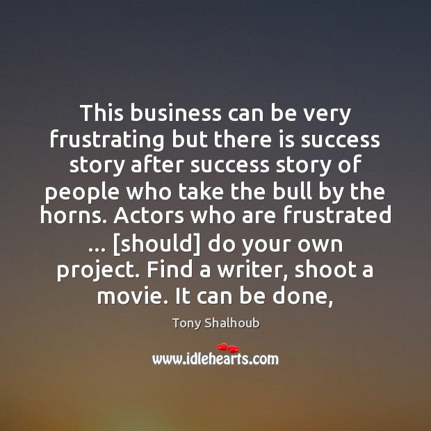 This business can be very frustrating but there is success story after Tony Shalhoub Picture Quote