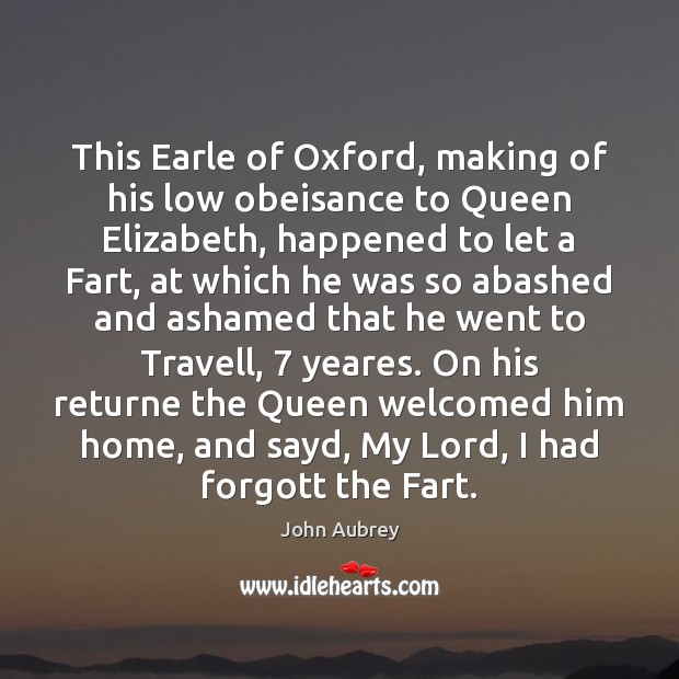 This Earle of Oxford, making of his low obeisance to Queen Elizabeth, Image