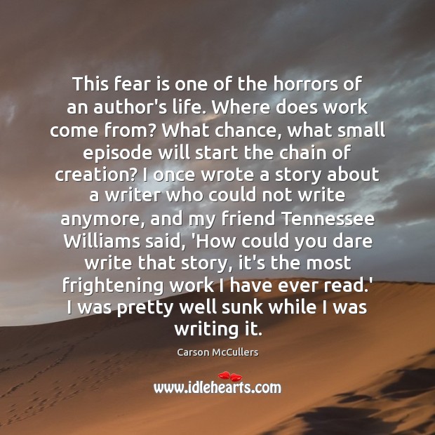This fear is one of the horrors of an author’s life. Where Carson McCullers Picture Quote