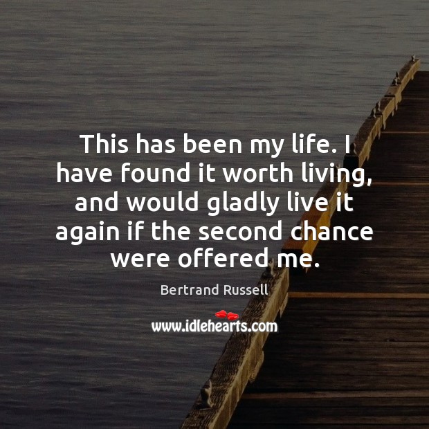 This has been my life. I have found it worth living, and Bertrand Russell Picture Quote