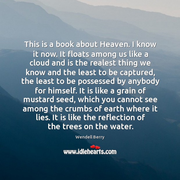 This is a book about Heaven. I know it now. It floats Image