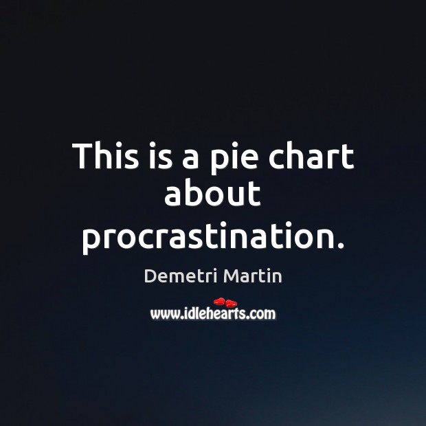 This is a pie chart about procrastination. Demetri Martin Picture Quote