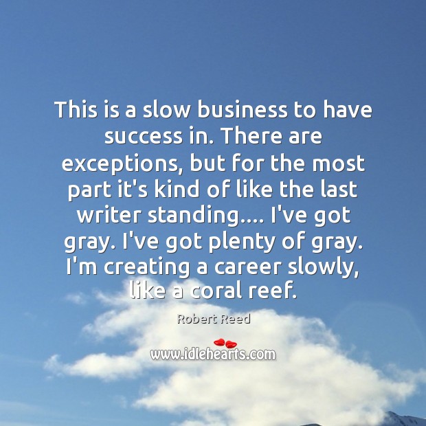 This is a slow business to have success in. There are exceptions, Robert Reed Picture Quote