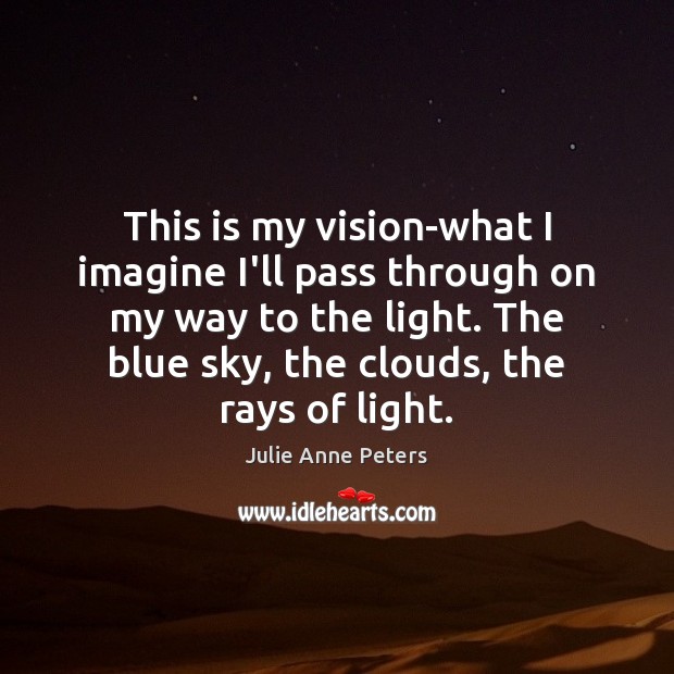 This is my vision-what I imagine I’ll pass through on my way Julie Anne Peters Picture Quote