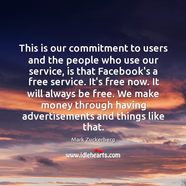 This is our commitment to users and the people who use our Image
