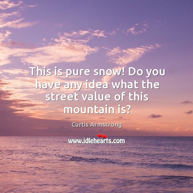 This is pure snow! Do you have any idea what the street value of this mountain is? Image