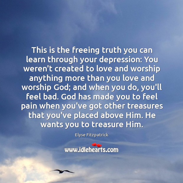 This is the freeing truth you can learn through your depression: You Elyse Fitzpatrick Picture Quote