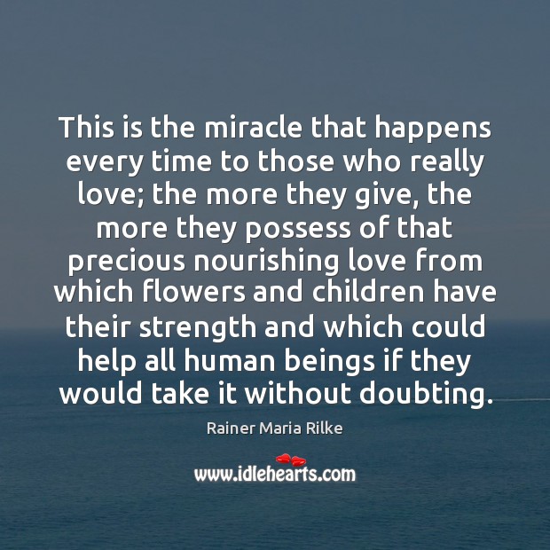This is the miracle that happens every time to those who really Rainer Maria Rilke Picture Quote