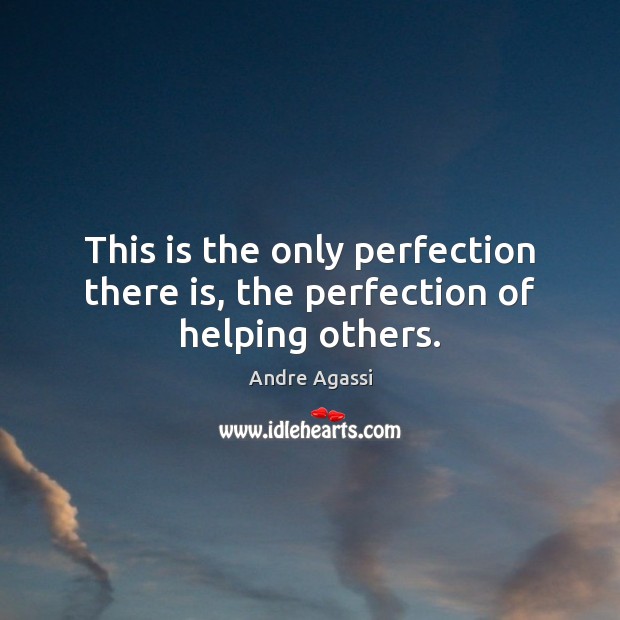 This is the only perfection there is, the perfection of helping others. Andre Agassi Picture Quote