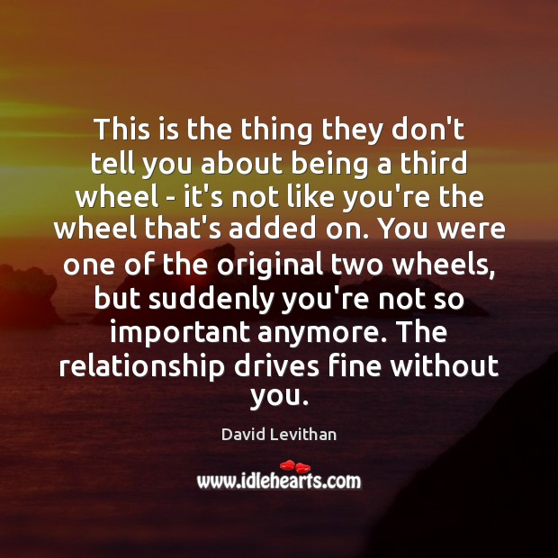 This is the thing they don’t tell you about being a third David Levithan Picture Quote