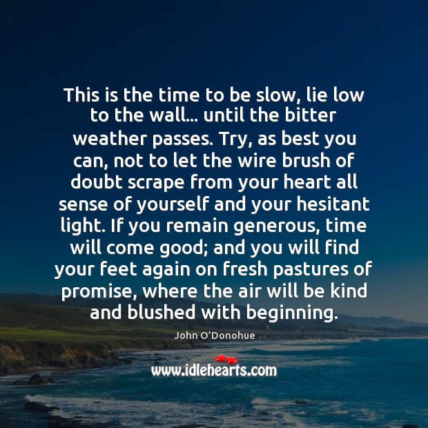 This is the time to be slow, lie low to the wall… until the bitter weather passes. Encouraging Inspirational Quotes Image