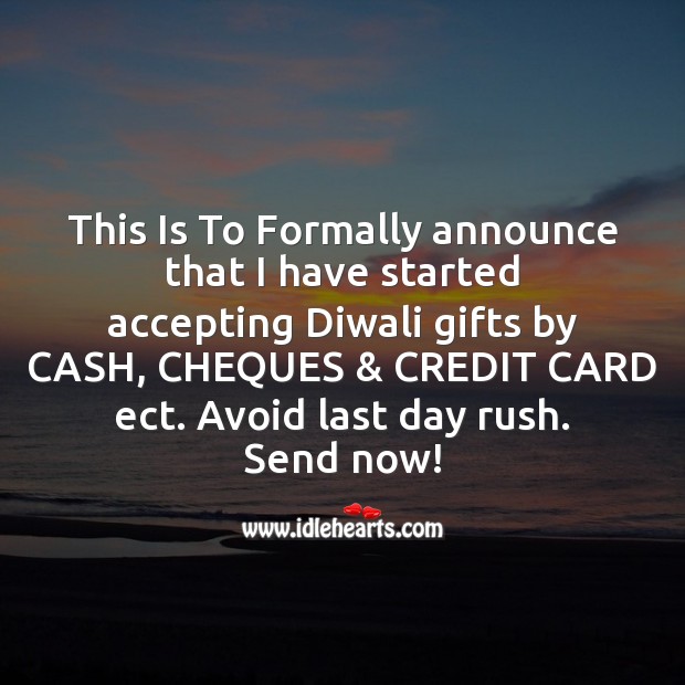 This is to formally announce that I have started Diwali Messages Image