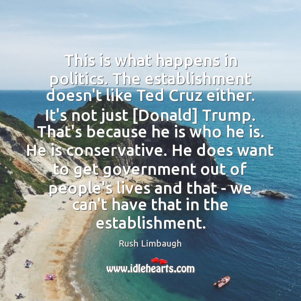 This is what happens in politics. The establishment doesn’t like Ted Cruz Politics Quotes Image