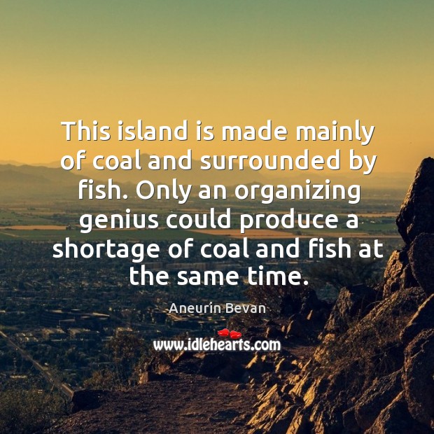 This island is made mainly of coal and surrounded by fish. Aneurin Bevan Picture Quote