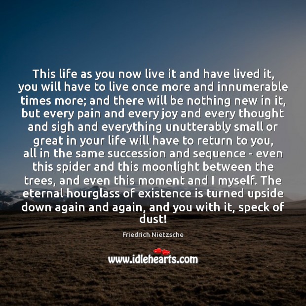 This life as you now live it and have lived it, you Friedrich Nietzsche Picture Quote