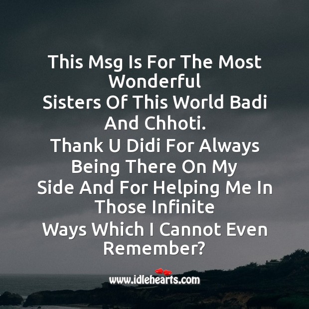 This message is for the most wonderful sisters of this world Raksha Bandhan Messages Image