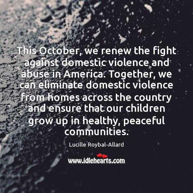 This October, we renew the fight against domestic violence and abuse in Image