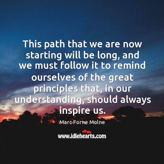 This path that we are now starting will be long, and we must follow it to remind ourselves of the Understanding Quotes Image