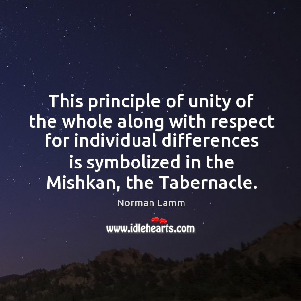 This principle of unity of the whole along with respect for individual Image