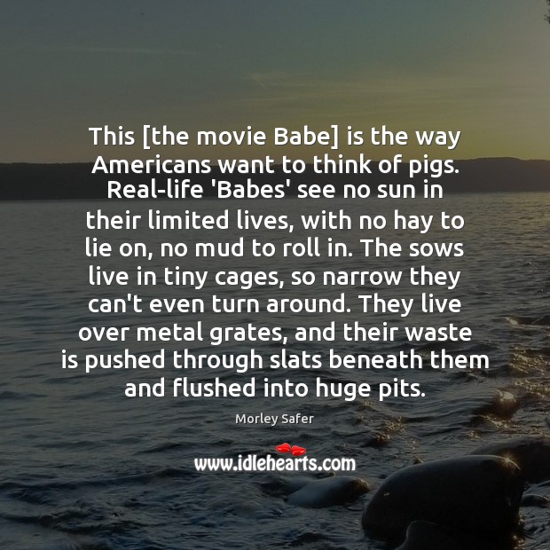 This [the movie Babe] is the way Americans want to think of Morley Safer Picture Quote