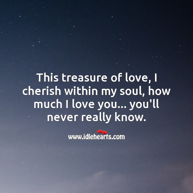 This treasure of love, I cherish within my soul I Love You Quotes Image