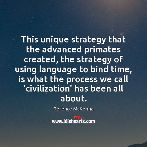 This unique strategy that the advanced primates created, the strategy of using Image