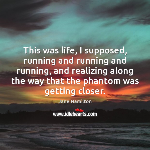 This was life, I supposed, running and running and running, and realizing Jane Hamilton Picture Quote