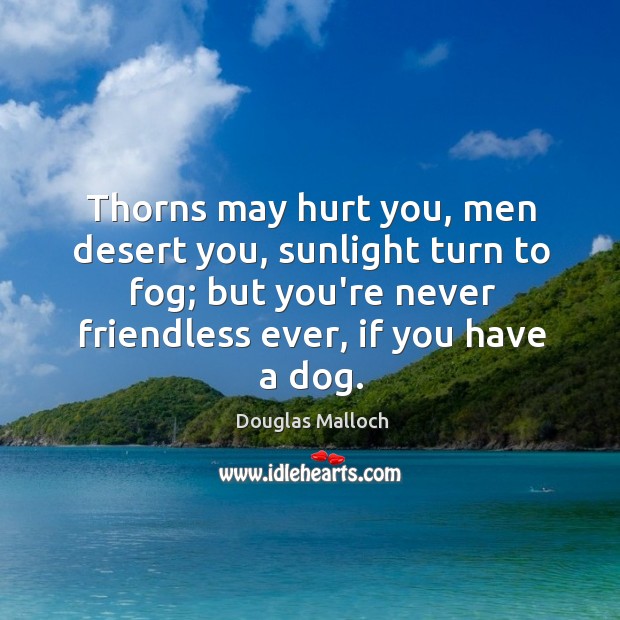 Thorns may hurt you, men desert you, sunlight turn to fog; but Douglas Malloch Picture Quote