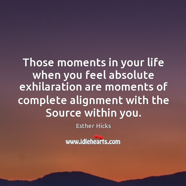 Those moments in your life when you feel absolute exhilaration are moments Esther Hicks Picture Quote