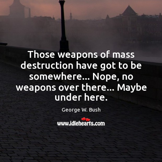 Those weapons of mass destruction have got to be somewhere… Nope, no Image