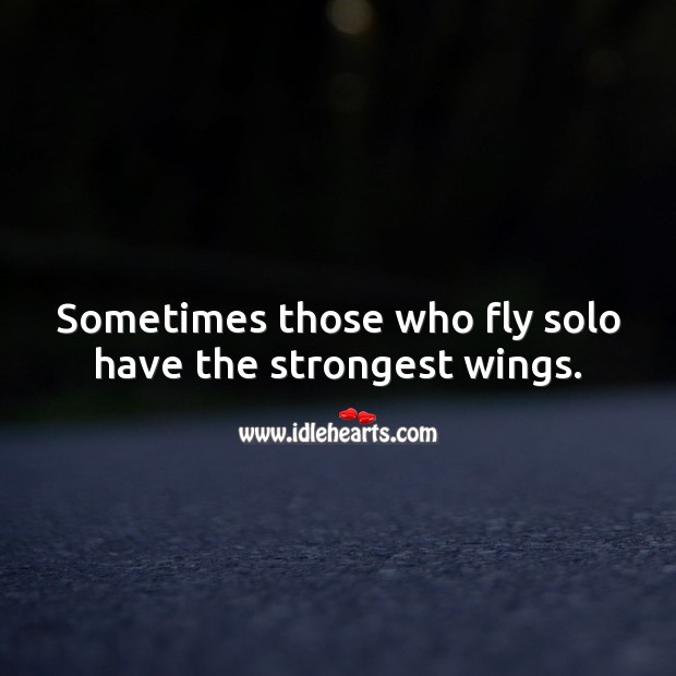 Those who fly solo have the strongest wings. Image