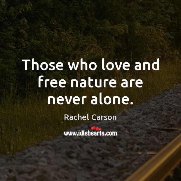 Those who love and free nature are never alone. Rachel Carson Picture Quote