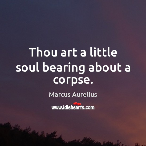 Thou art a little soul bearing about a corpse. Marcus Aurelius Picture Quote