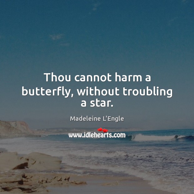 Thou cannot harm a butterfly, without troubling a star. Madeleine L’Engle Picture Quote