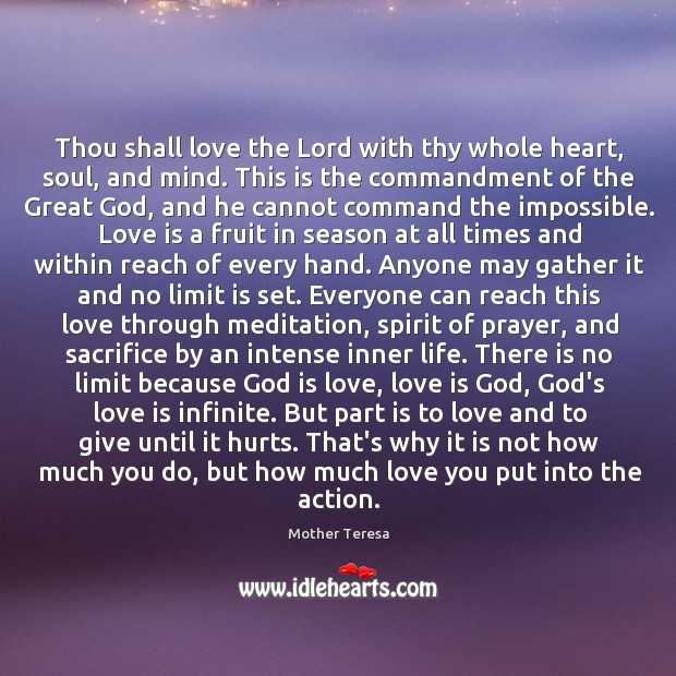 Thou shall love the Lord with thy whole heart, soul, and mind. Image