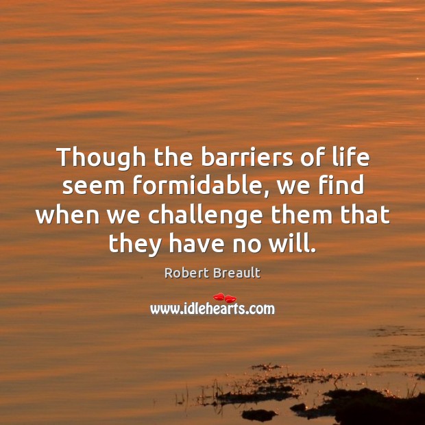 Though the barriers of life seem formidable, we find when we challenge Image