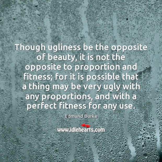 Though ugliness be the opposite of beauty, it is not the opposite Fitness Quotes Image