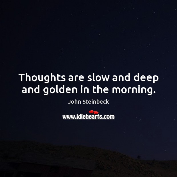 Thoughts are slow and deep and golden in the morning. Image