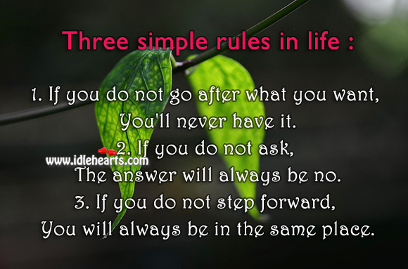 Three simple rules in life Image