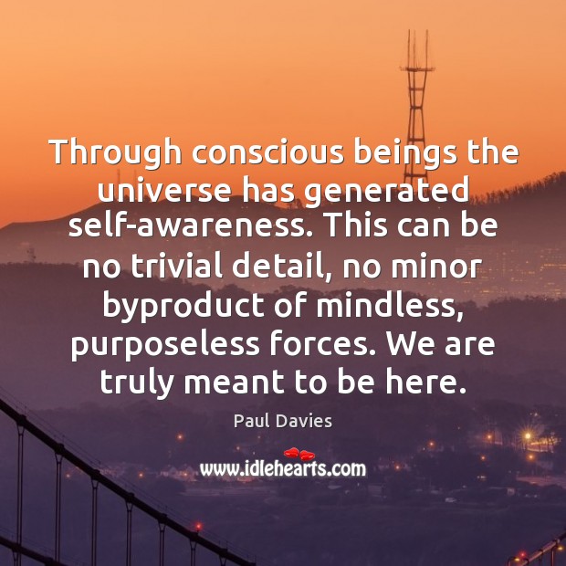 Through conscious beings the universe has generated self-awareness. This can be no Paul Davies Picture Quote