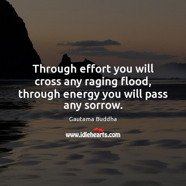 Through effort you will cross any raging flood, through energy you will pass any sorrow. Image